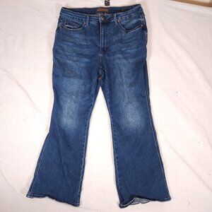 Judy Blue Tummy Control Bootcut Blue Jeans Womens 20W Short Denim Pants FLAWS